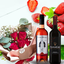Load image into Gallery viewer, Customized Hamper with/without Bouquet Amigos y Vinos
