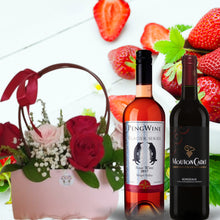 Load image into Gallery viewer, Customized Hamper with/without Bouquet Amigos y Vinos
